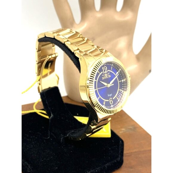 Invicta Women's Watch 28281 Angel Blue Dial Gold Stainless Steel Quartz 35mm - Picture 13 of 13